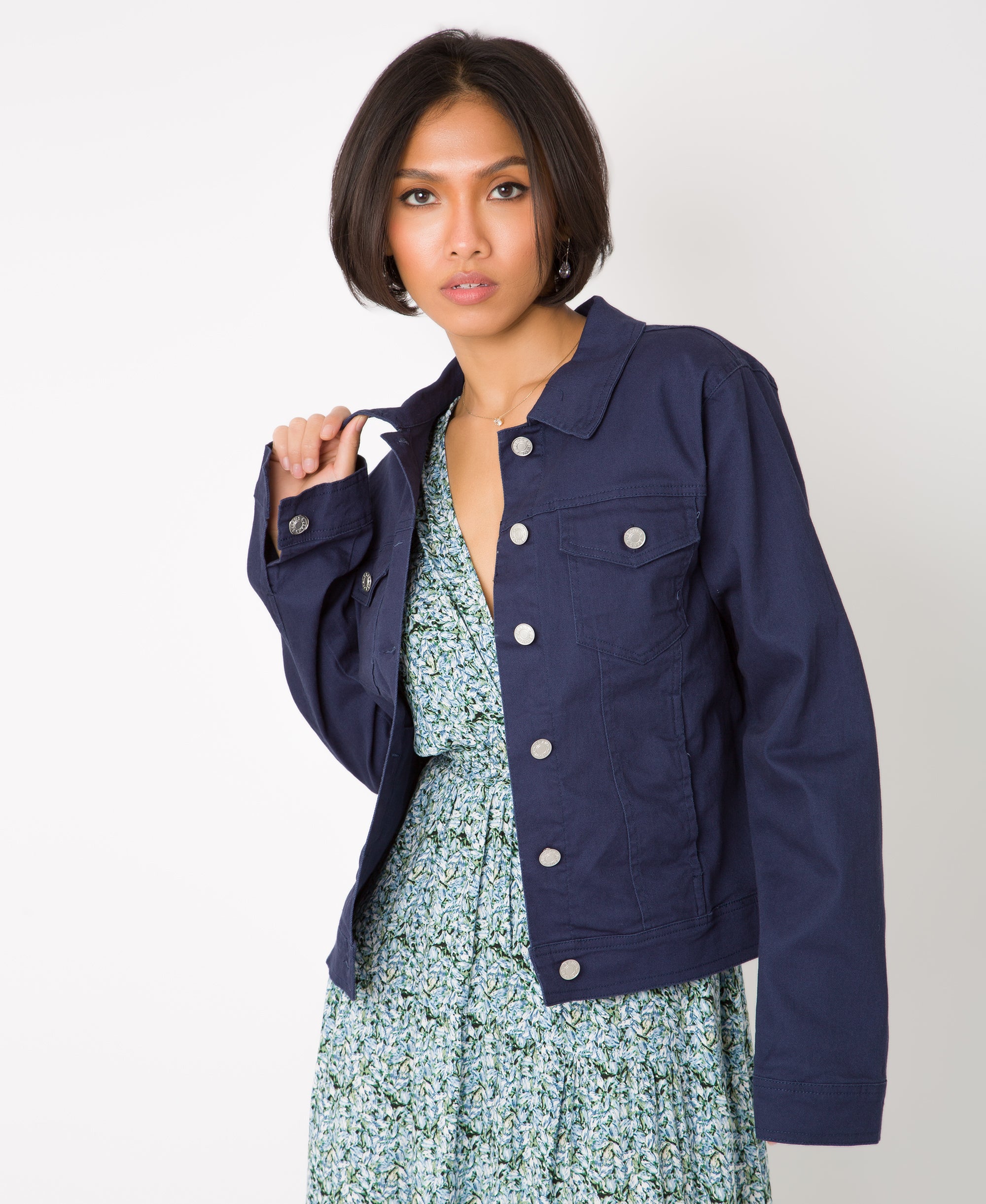 KRISP Button Front Classic Denim Jacket (10993)